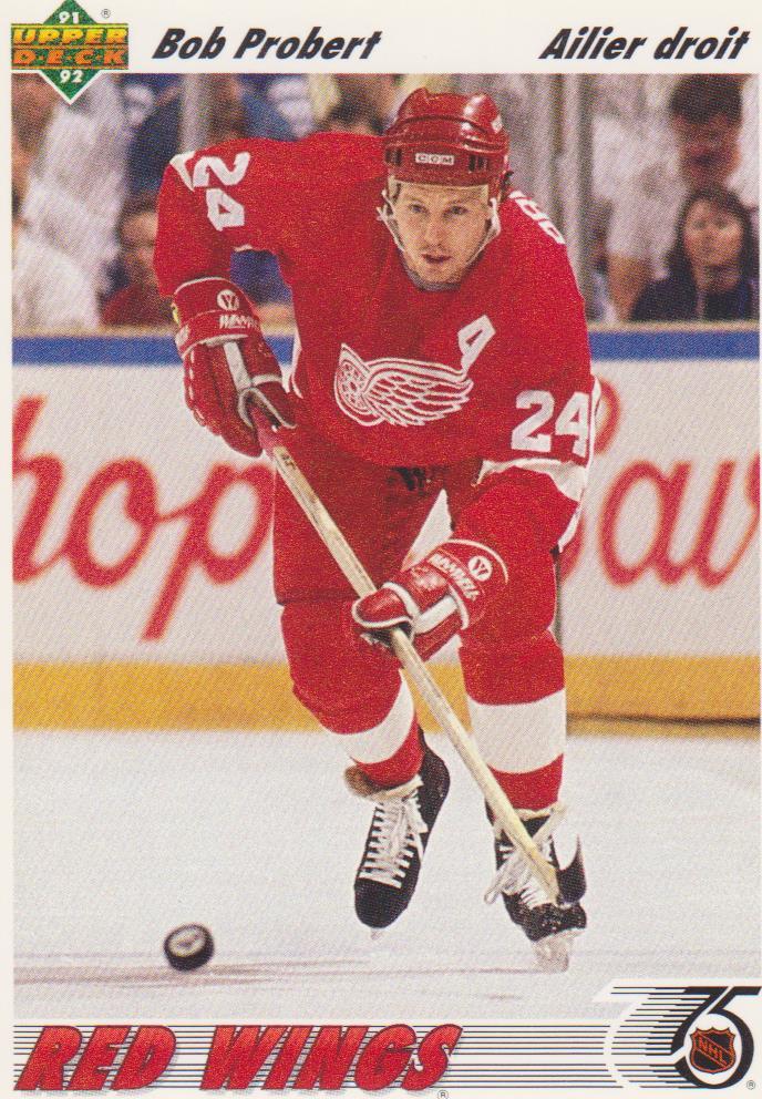 #239b Bob Probert - Detroit Red Wings - 1991-92 Upper Deck French Hockey
