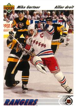 #247b Mike Gartner - New York Rangers - 1991-92 Upper Deck French Hockey