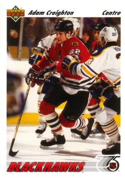 #254b Adam Creighton - Chicagoackhawks - 1991-92 Upper Deck French Hockey