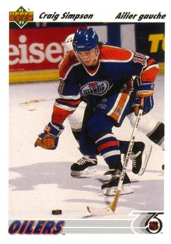 #286b Craig Simpson - Edmonton Oilers - 1991-92 Upper Deck French Hockey