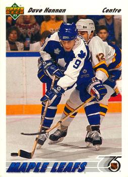 #312b Dave Hannan - Toronto Maple Leafs - 1991-92 Upper Deck French Hockey