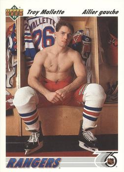 #326b Troy Mallette - New York Rangers - 1991-92 Upper Deck French Hockey