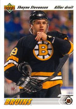 #332b Shayne Stevenson - Boston Bruins - 1991-92 Upper Deck French Hockey