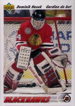 #335b Dominik Hasek - Chicagoackhawks - 1991-92 Upper Deck French Hockey