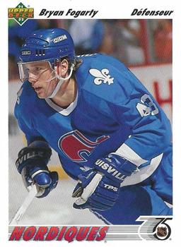 #337b Bryan Fogarty - Quebec Nordiques - 1991-92 Upper Deck French Hockey