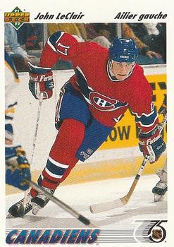 #345b John LeClair - Montreal Canadiens - 1991-92 Upper Deck French Hockey