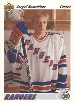 #355b Sergei Nemchinov - New York Rangers - 1991-92 Upper Deck French Hockey
