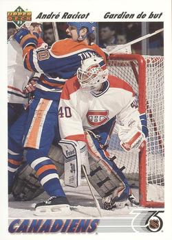 #377b Andre Racicot - Montreal Canadiens - 1991-92 Upper Deck French Hockey