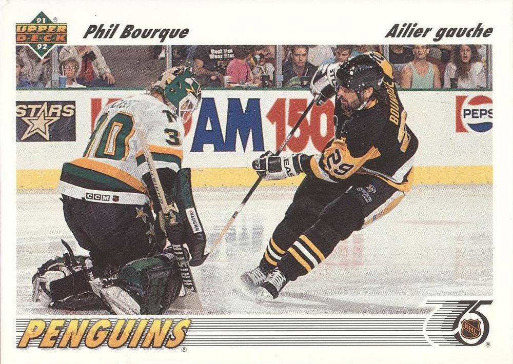 #398b Phil Bourque - Pittsburgh Penguins - 1991-92 Upper Deck French Hockey
