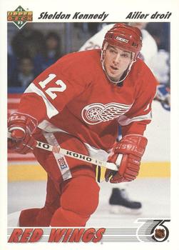 #408b Sheldon Kennedy - Detroit Red Wings - 1991-92 Upper Deck French Hockey