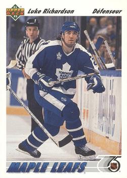 #418b Luke Richardson - Toronto Maple Leafs - 1991-92 Upper Deck French Hockey
