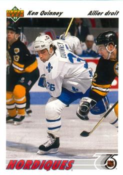 #419b Ken Quinney - Quebec Nordiques - 1991-92 Upper Deck French Hockey