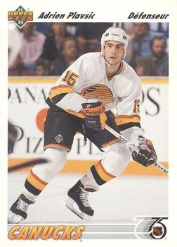 #424b Adrien Plavsic - Vancouver Canucks - 1991-92 Upper Deck French Hockey