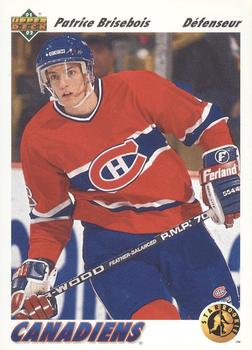 #442b Patrice Brisebois - Montreal Canadiens - 1991-92 Upper Deck French Hockey