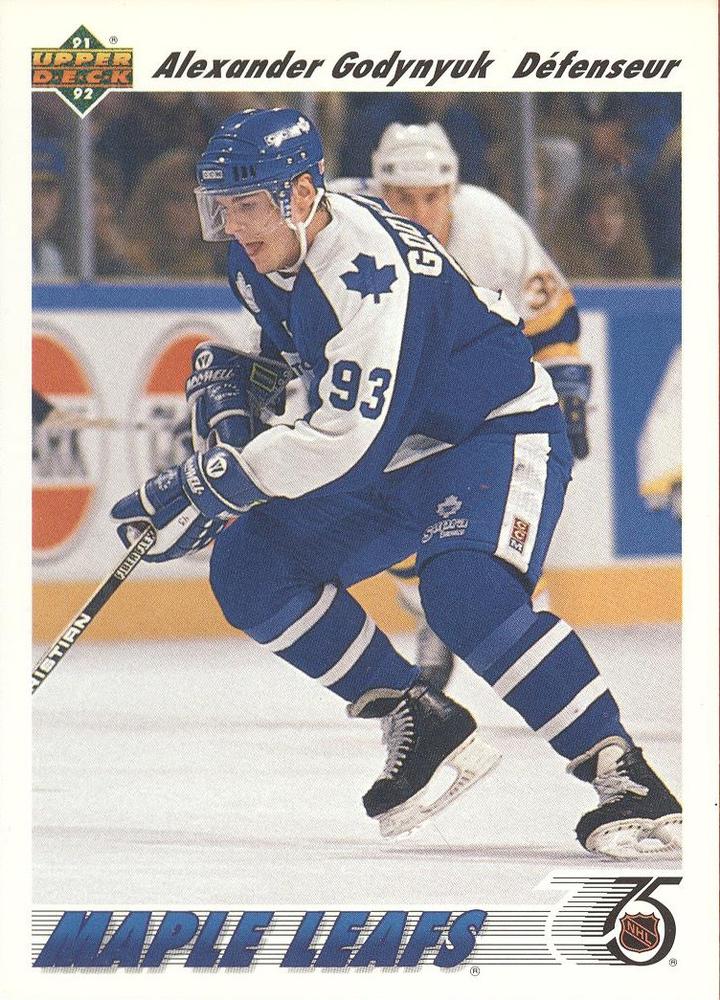 #466b Alexander Godynyuk - Toronto Maple Leafs - 1991-92 Upper Deck French Hockey