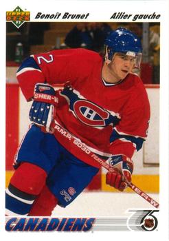 #469b Benoit Brunet - Montreal Canadiens - 1991-92 Upper Deck French Hockey