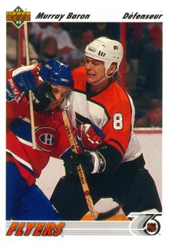 #497b Murray Baron - Philadelphia Flyers - 1991-92 Upper Deck French Hockey
