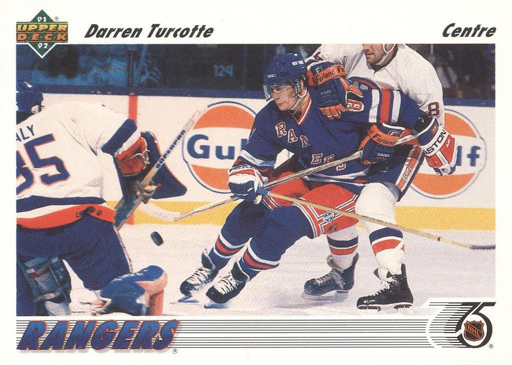 #155a Darren Turcotte - New York Rangers - 1991-92 Upper Deck French Hockey