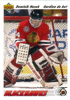 #335a Dominik Hasek - Chicagoackhawks - 1991-92 Upper Deck French Hockey