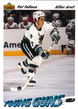 #593 Pat Falloon - San Jose Sharks - 1991-92 Upper Deck French Hockey