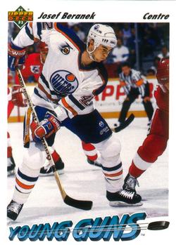 #595 Josef Beranek - Edmonton Oilers - 1991-92 Upper Deck French Hockey