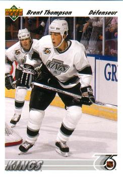 #608 Brent Thompson - Los Angeles Kings - 1991-92 Upper Deck French Hockey
