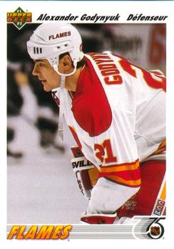 #609 Alexander Godynyuk - Calgary Flames - 1991-92 Upper Deck French Hockey