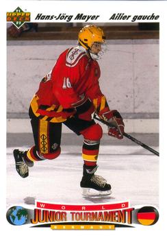 #682 Hans-Jorg Mayer - Germany - 1991-92 Upper Deck French Hockey