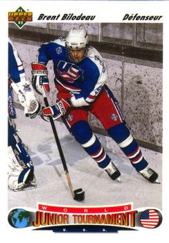 #694 Brent Bilodeau - USA - 1991-92 Upper Deck French Hockey