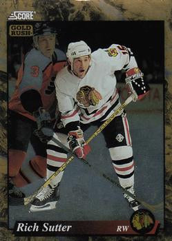 #498 Rich Sutter - Chicago Blackhawks - 1993-94 Score - Gold Rush Hockey