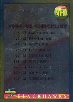 #265 Checklist - Chicago Blackhawks / Dallas Stars - 1994-95 Score - Gold Line Hockey