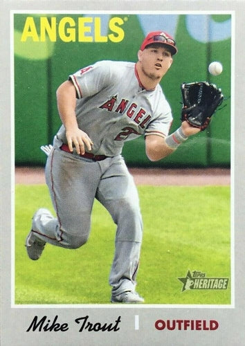 #485b Mike Trout - Los Angeles Angels - 2019 Topps Heritage Baseball