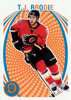 #487 T.J. Brodie - Calgary Flames - 2013-14 O-Pee-Chee - Retro Hockey