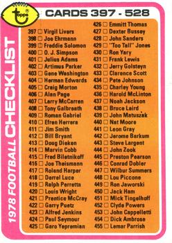 #488 Checklist: 397-528 - 1978 Topps Football