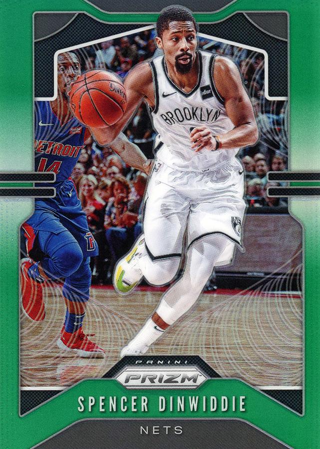 #48 Spencer Dinwiddie - Brooklyn Nets - 2019-20 Panini Prizm - Prizms Green Basketball