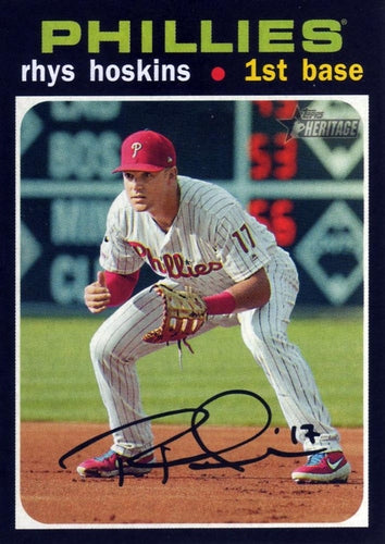 #490 Rhys Hoskins - Philadelphia Phillies - 2020 Topps Heritage Baseball