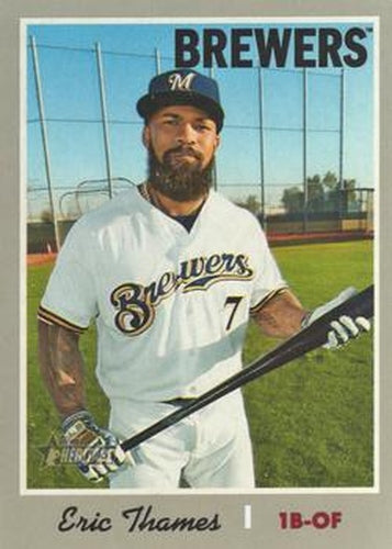 #496 Eric Thames - Milwaukee Brewers - 2019 Topps Heritage Baseball