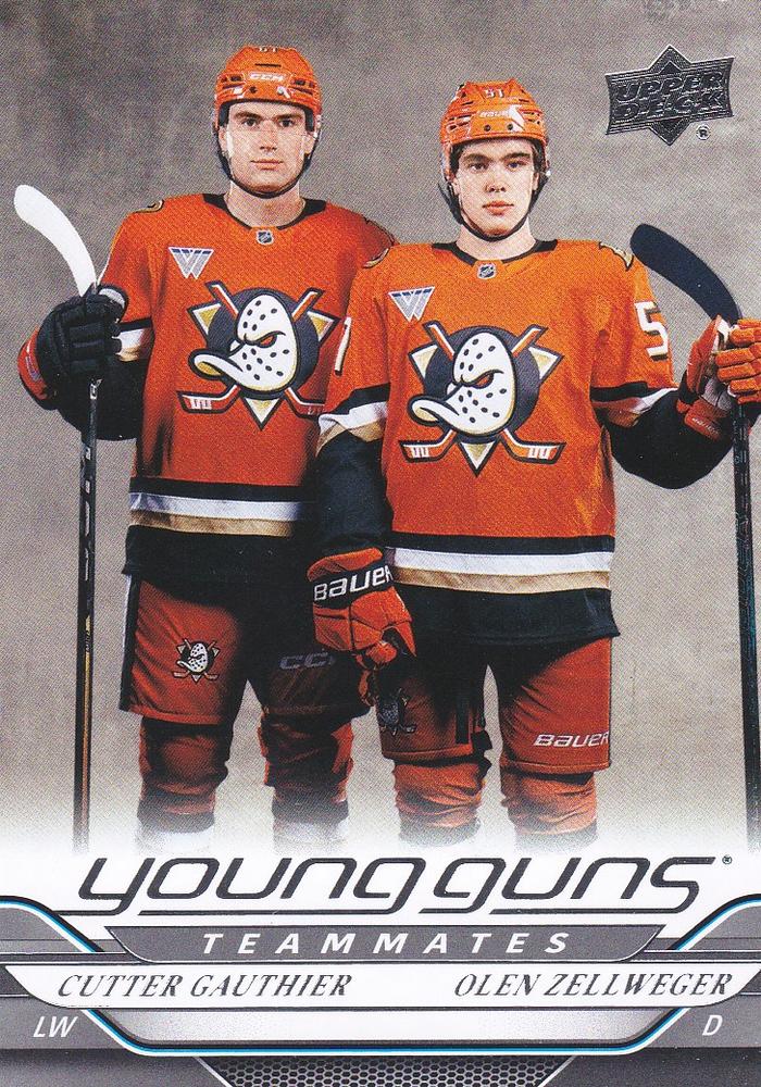 #498 Olen Zellweger / Cutter Gauthier - Anaheim Ducks - 2024-25 Upper Deck Hockey