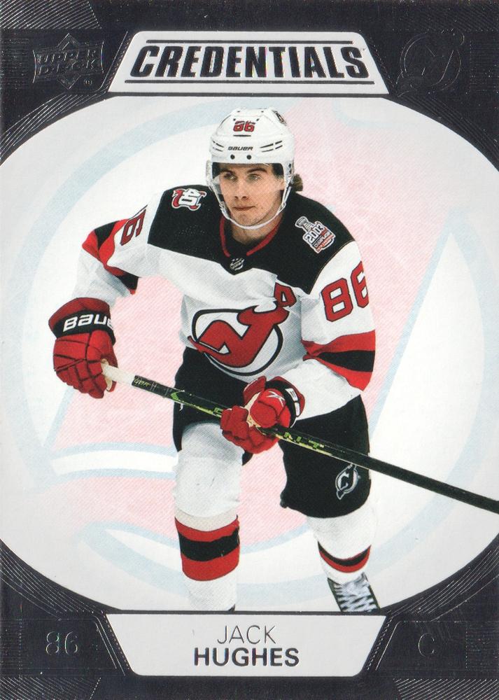 #49 Jack Hughes - New Jersey Devils - 2022-23 Upper Deck Credentials Hockey