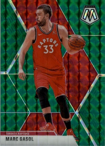 #49 Marc Gasol - Toronto Raptors - 2019-20 Panini Mosaic - Green Prizm Basketball