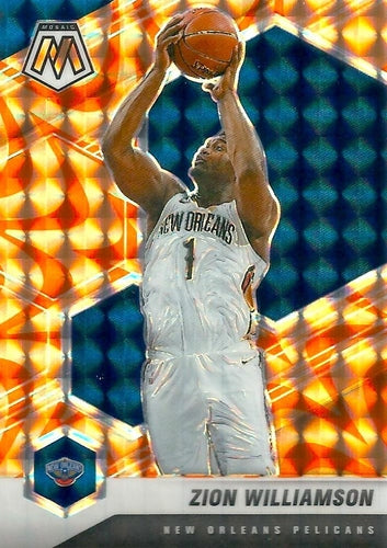 #49 Zion Williamson - New Orleans Pelicans - 2020-21 Panini Mosaic - Mosaic Reactive Orange Basketball