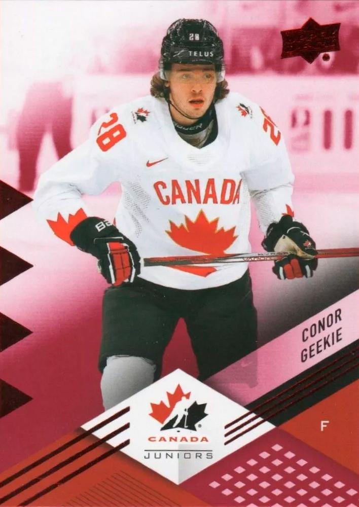 #49 Conor Geekie - Canada - 2024 Upper Deck Team Canada Juniors - Red Foil Hockey