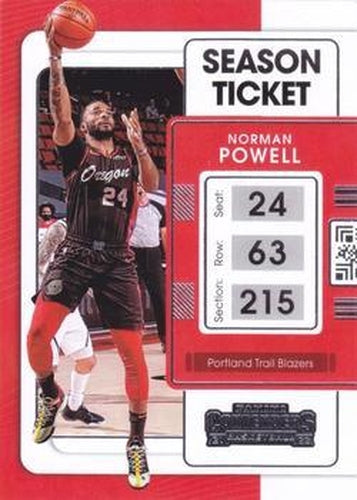 #49 Norman Powell - Portland Trail Blazers - 2021-22 Panini Contenders Basketball