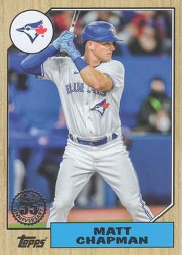 #87TBU-49 Matt Chapman - Toronto Blue Jays - 2022 Topps Update - 1987 Topps Baseball 35th Anniversary Baseball