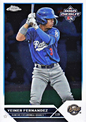 #PDC-4 Yeiner Fernandez - Rancho Cucamonga Quakes - 2023 Topps Pro Debut - Chrome Baseball