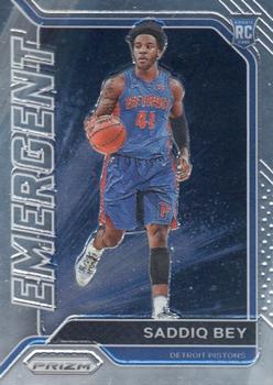 #4 Saddiq Bey - Detroit Pistons - 2020-21 Panini Prizm - Emergent Basketball
