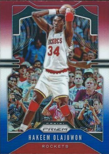#4 Hakeem Olajuwon - Houston Rockets - 2019-20 Panini Prizm - Prizms Red White and Blue Basketball