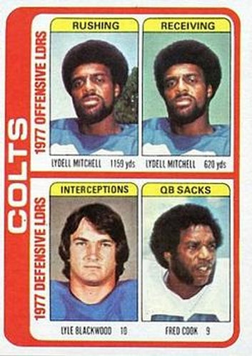#502 Lydell Mitchell / Lyle Blackwood / Fred Cook - Baltimore Colts - 1978 Topps Football