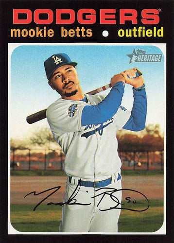 #502 Mookie Betts - Los Angeles Dodgers - 2020 Topps Heritage Baseball