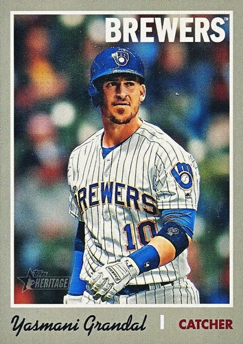 #506b Yasmani Grandal - Milwaukee Brewers - 2019 Topps Heritage Baseball